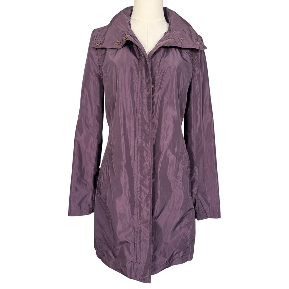 Ellen Tracy Women’s Size S Purple Hooded Lightweight Rain Jacket Water Resistant